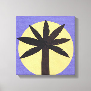 Canvas of Silhouetted Palmetto Print