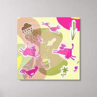 canvas pink cows print