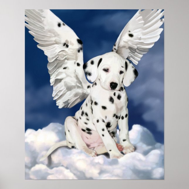 Canvas print Dalmatian puppy angel painting (Front)