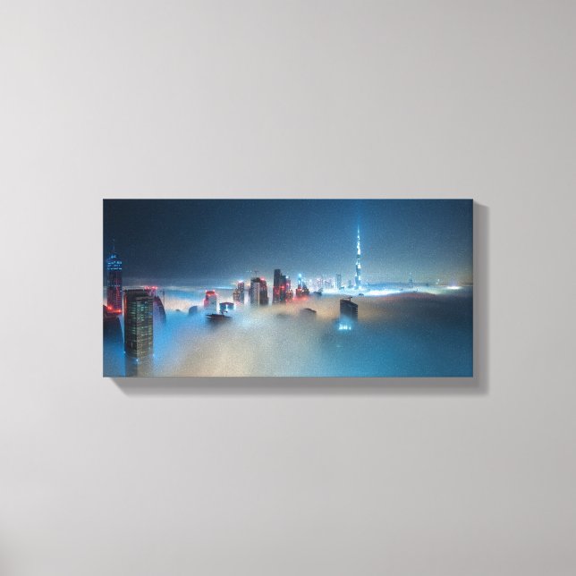Canvas Print - Dubai Skyline on a Misty Day (Front)