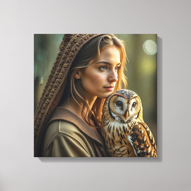 Canvas Print (Lady and Owl) (Front)