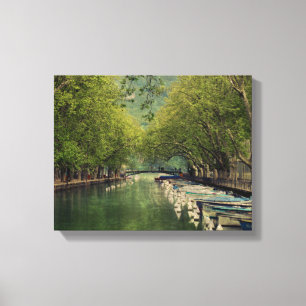 Canvas Print of Vassé Canal, Annecy, France