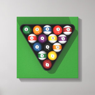 Canvas Print: Racked Pool Balls / Billiards Print