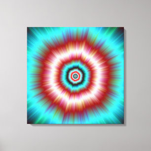 Canvas Print  Red and Blue Exploding Doughnut
