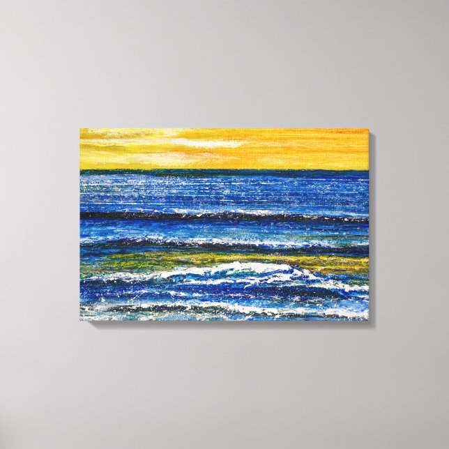 Canvas Print - Seaside Sunset And Sea Waves (Front)
