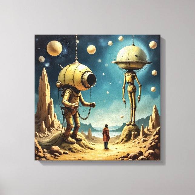 Canvas Print  (Time Traveller and Robots) (Front)