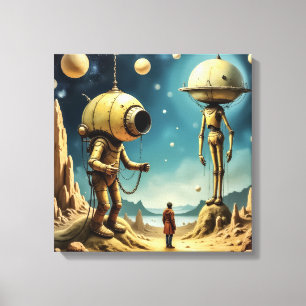 Canvas Print (Time Traveller Encountering Robots)