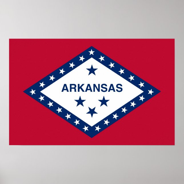 Canvas Print with Flag of Arkansas, U.S.A. (Front)