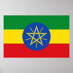 Canvas Print with Flag of Ethiopia