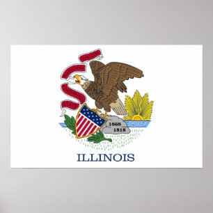 Canvas Print with Flag of Illinois, U.S.A.