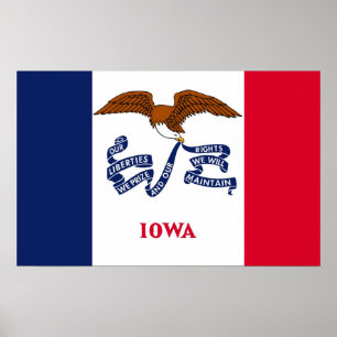 Canvas Print with Flag of Iowa, U.S.A.