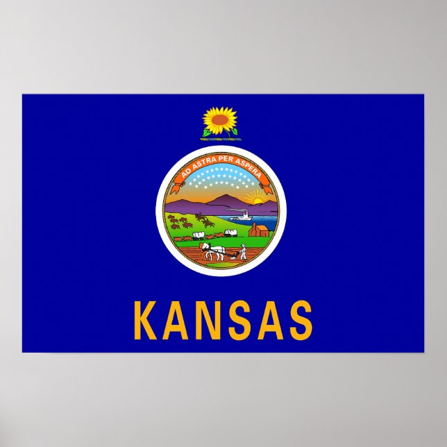 Canvas Print with Flag of Kansas, U.S.A. (Front)