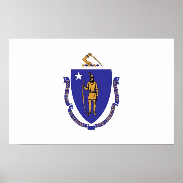 Canvas Print with Flag of Massachusetts, U.S.A. (Front)