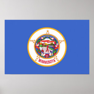 Canvas Print with Flag of Minnesota, U.S.A.