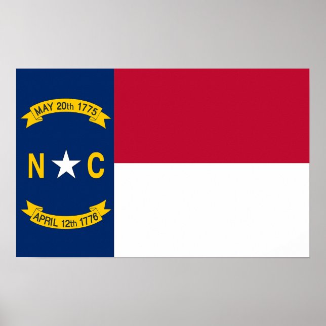 Canvas Print with Flag of North Carolina, U.S.A. (Front)