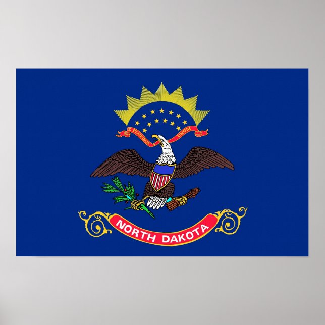 Canvas Print with Flag of North Dakota, U.S.A. (Front)