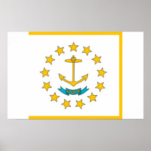 Canvas Print with Flag of Rhode Island, U.S.A.
