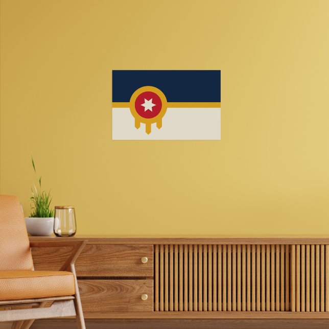 Canvas Print with Flag of Tulsa, Oklahoma (Living Room 2)