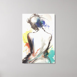 Canvas Print, Woman Silhouette Painting Print