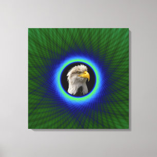 Canvas Print Woven Frame in Green and Blue