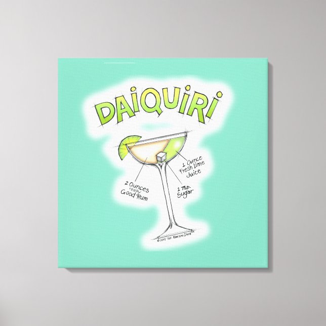 CANVAS PRINTS - DAIQUIRI RECIPE COCKTAIL ART (Front)