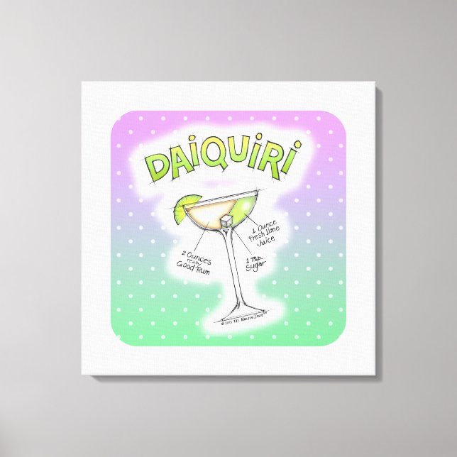 CANVAS PRINTS - DAIQUIRI RECIPE COCKTAIL ART (Front)
