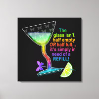 CANVAS PRINTS - GLASS HALF FULL COCKTAIL ART