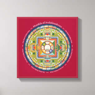 CANVAS SQUARE - Mandala of Chenrezig (Compassion) Print
