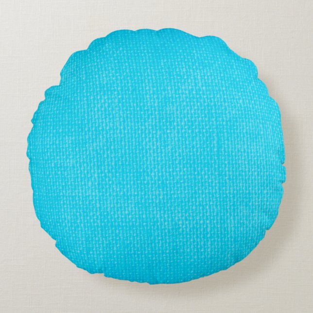 Canvas texture fabric pattern round cushion (Front)