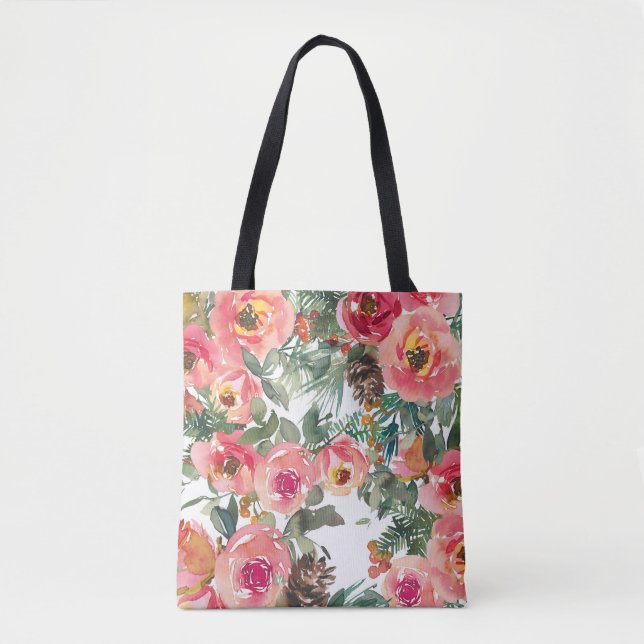 Canvas Tote Bag Aesthetic for Women, Cute Xmas (Front)