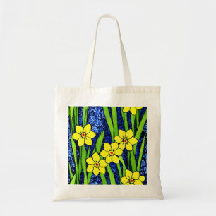 Canvas Tote with Daffodil Flowers Bag