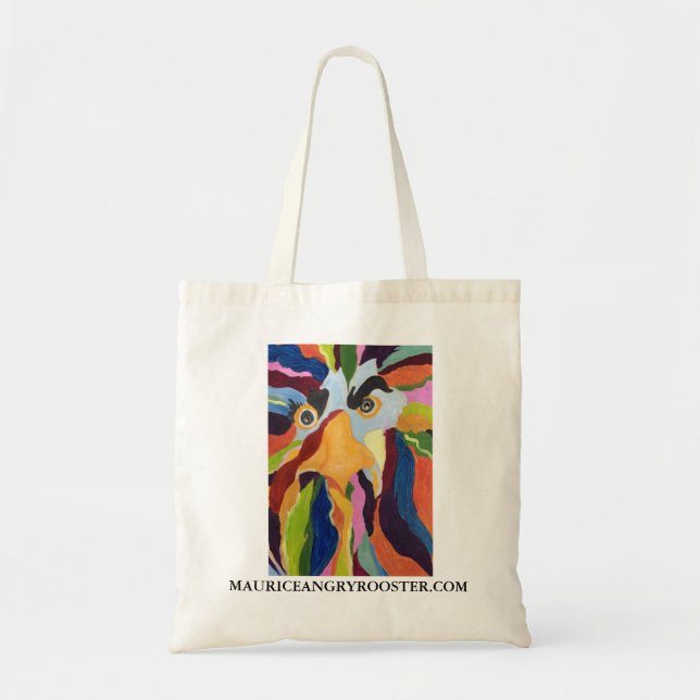 Canvas Tote With Maurice Angry Rooster (Front)