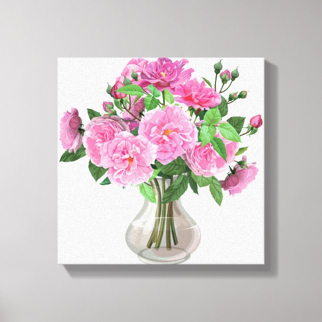 Canvas Wall Art-Pink Roses (Front)