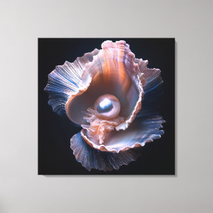 Canvas Wall Art with Shell and Pearl
