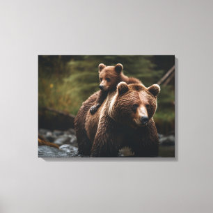 Canvas Wall Art-Yellowstone Bear Print
