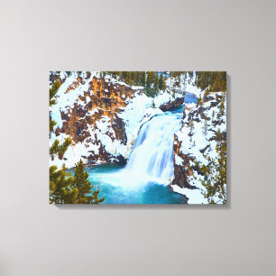 Canvas Wall Art-Yellowstone Waterfall Print