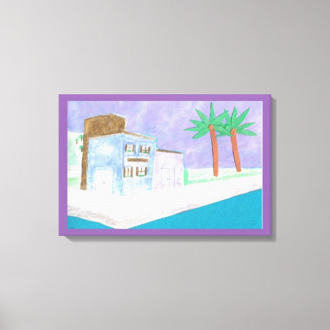 Canvas with Caribbean Scene Print (Front)