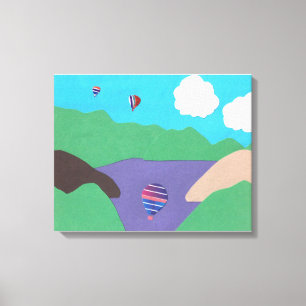 Canvas with Mountain and Lake Scene Print