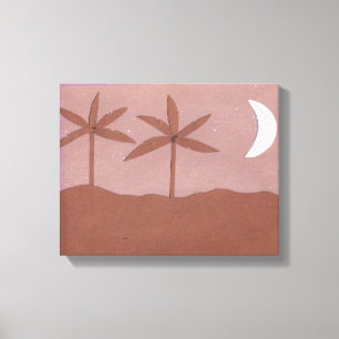 Canvas with Nighttime Scene Print
