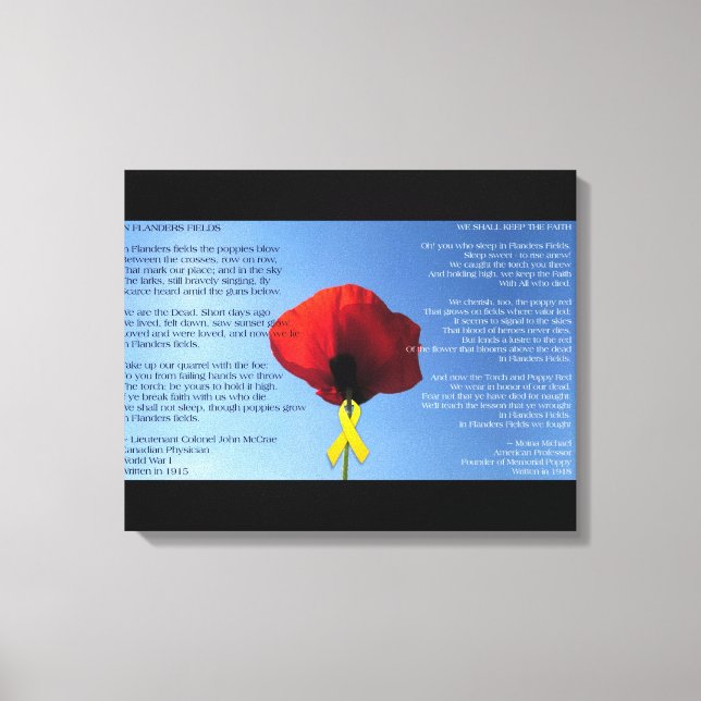 Canvas - Wrapped - Memorial Day Poppy Print (Front)