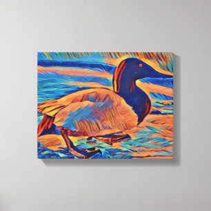 Canvasback Duck Art Painting Canvas Print