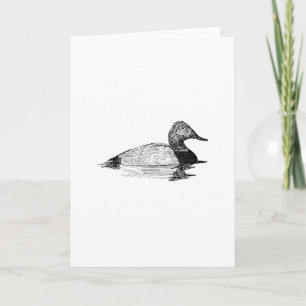 Canvasback Line Art Card