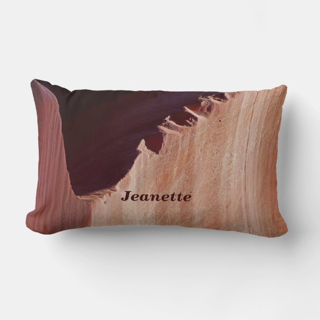 Canyon Abstract Personalised Name Southwest Brown  Lumbar Cushion (Front)