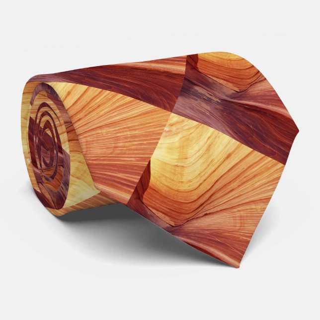 Canyon Abstract, Southwest, Brown and Tan Tie (Rolled)