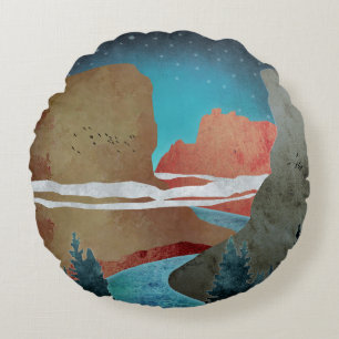 Canyon Birds Round Cushion