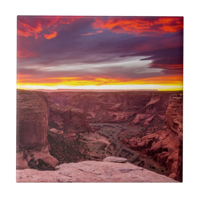Canyon de Chelly, sunset, Arizona Tile (Front)