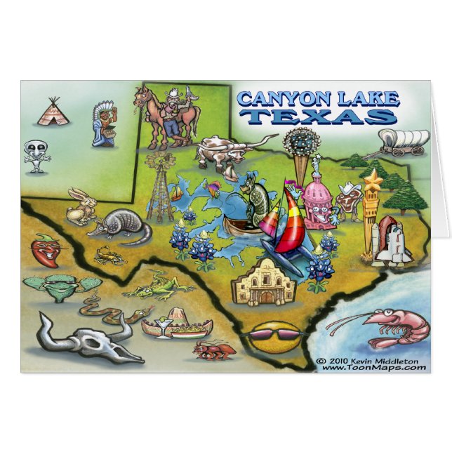 Canyon Lake TEXAS Map (Front Horizontal)