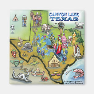 Canyon Lake TEXAS Map Magnet