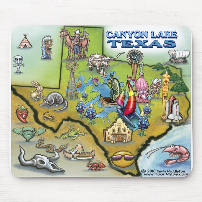 Canyon Lake TEXAS Map Mouse Pad (Front)