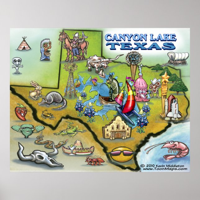 Canyon Lake TEXAS Map Poster (Front)
